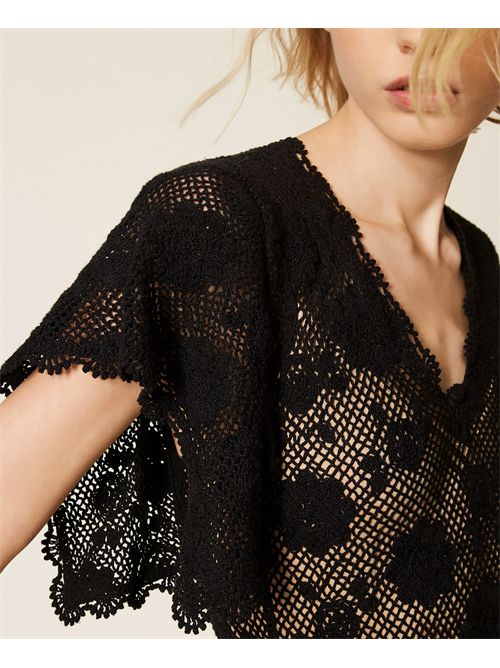 Abito corto in maglia a fiori TWINSET | TT3160/00006